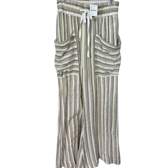 Free People Jones Wide Leg Khaki Green Combo S – NWT - Picture 1 of 6
